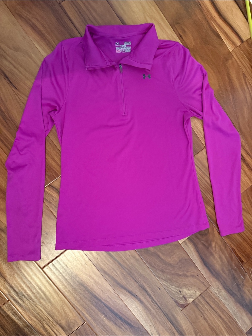 Under Armour Fuchsia Half-Zip Performance Pullover - mid to Light level material